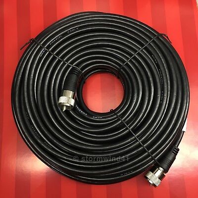 NEW 100 ft RG-8X coaxial coax UHF male PL-259 antenna cable 50 ohm *USA Seller*. Buy it now for 36.99