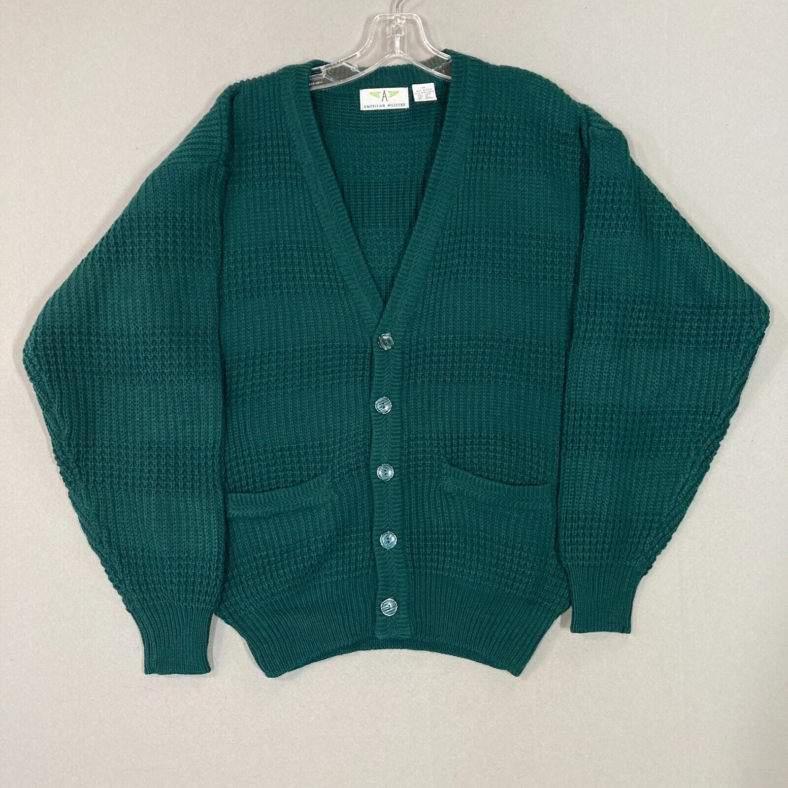 Vintage 90s 80s Mens M Cardigan Sweater V-Neck Button Vintage 90s 80s Mens M Cardigan Sweater V-Neck Button