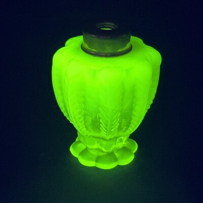 Vaseline Glass DeVilbiss Feather Perfume Atomizer Bottle, Yellow (box3-20)