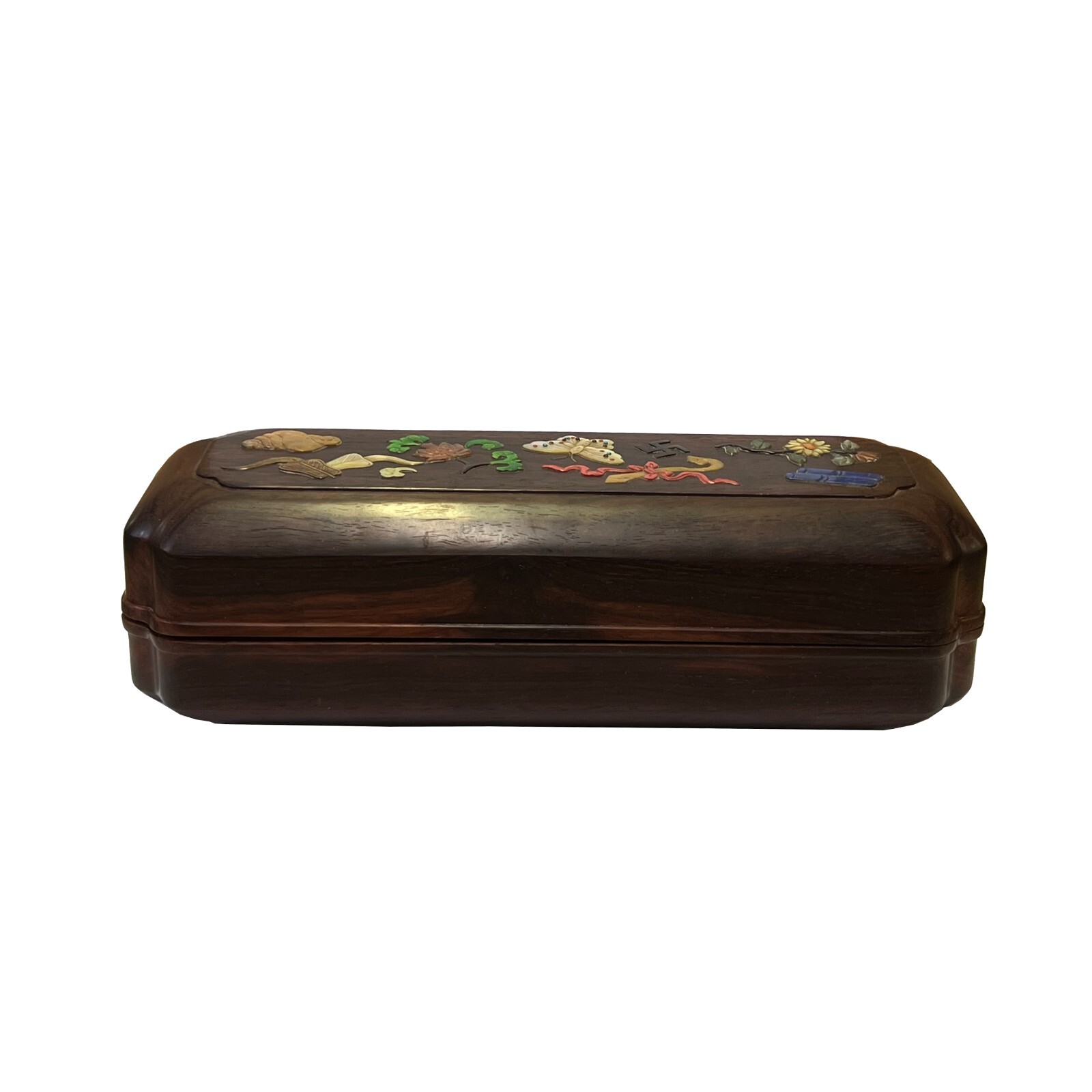 Chinese Zitan Wood MOP Inlay Motif Rectangular Storage Box Chest ws2547S Chinese Zitan Wood MOP Inlay Motif Rectangular Storage Box Chest ws2547S