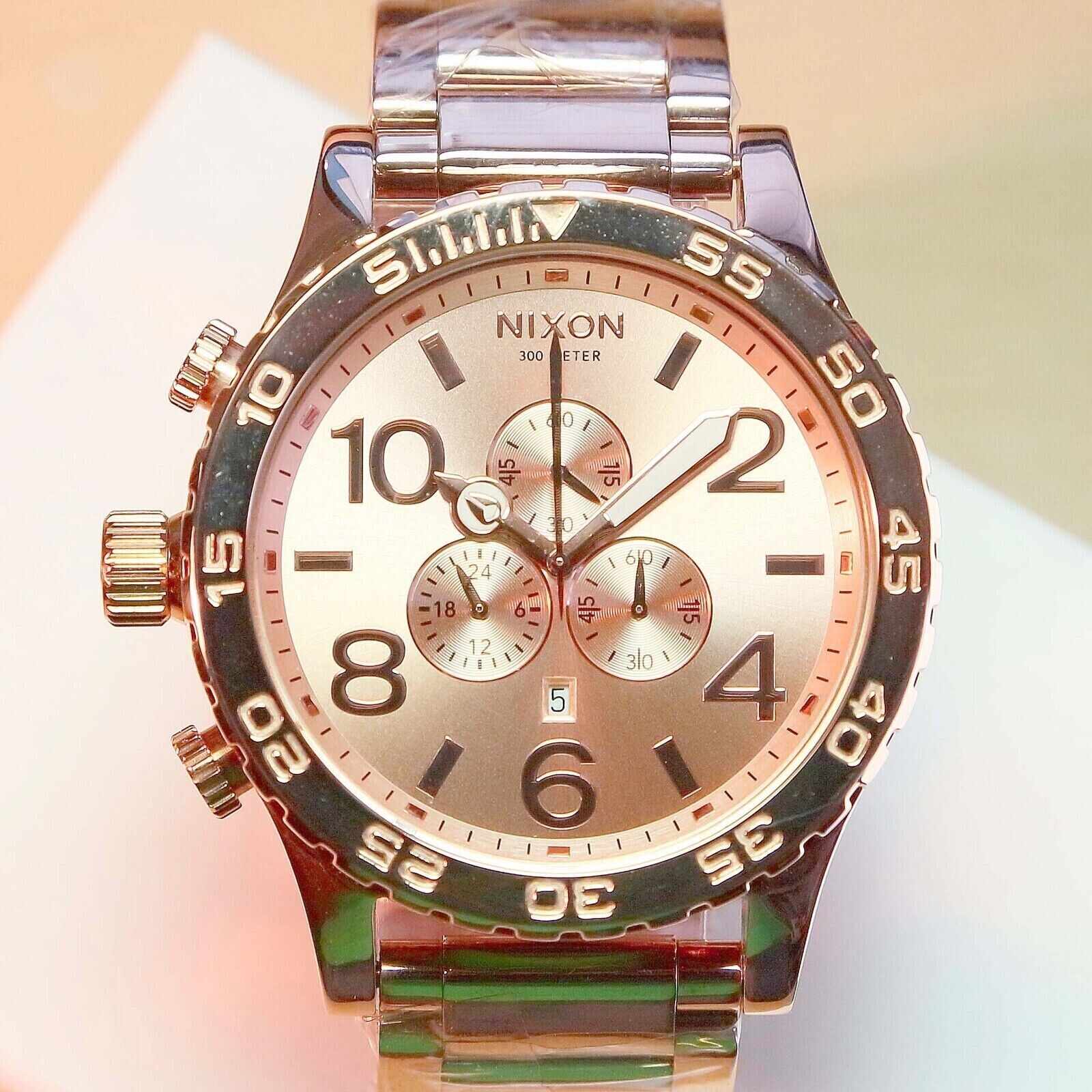 Pre-owned Nixon 51-30 Chrono Rose Gold Tone Watch Mens Womens Gift A083-897 Fast Ship