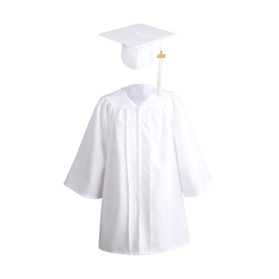 1 Set Graduation Gown Zipper Dressing Up Kid Solid Color Academic Gown Comfy