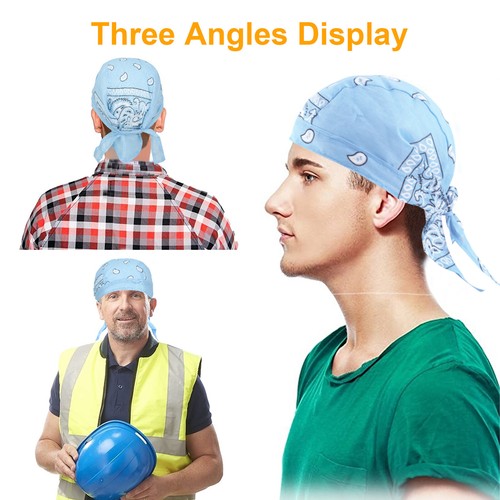 6Pcs Biker Head Wrap Skull Cotton Hat Motorcycle Hip Hop Bandana Breathable Caps