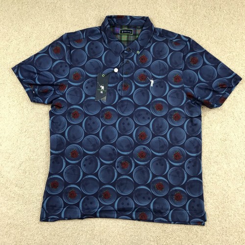 William Murray Golf Polo Shirt Mens XL All Over Print Bowling Ball Floral