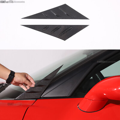 Real Carbon Fiber Exterior A-pillar Panel Cover trim Fits Corvette C6 2005-2013