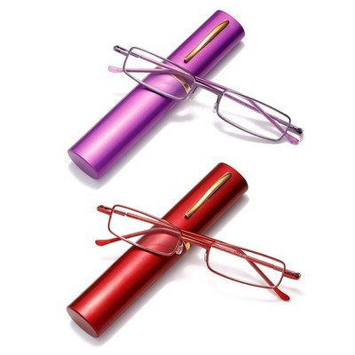 Hubeye 2 Paia Occhiali da lettura Metallo Ultrasottile da Uomo e Donna Occhiali 