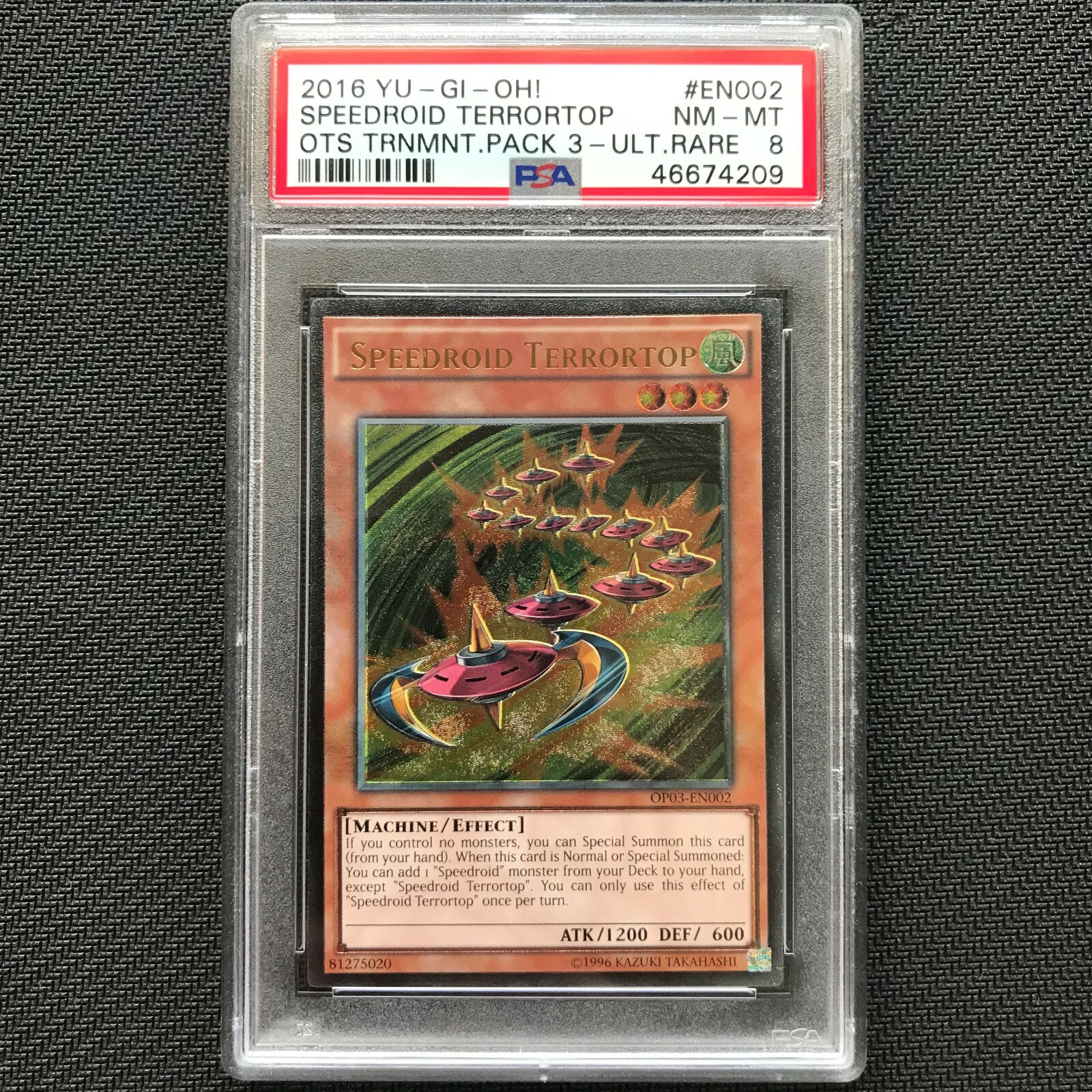Speedroid Terrortop OP03-EN002 - Ultimate Rare - PSA 8 NM