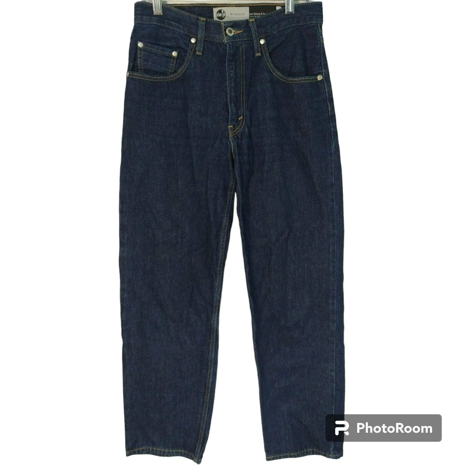 【値下】【新品タグ付】Levi's '94 BAGGY ブラック 27×29 New Levi's Silvertab 94 Baggy Black Distressed Jeans Womens