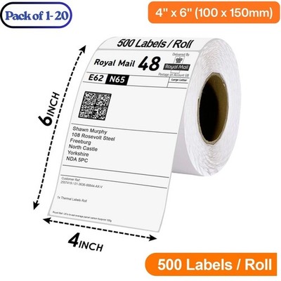 4x6" 100x150mm Direct Thermal Labels roll Zebra Toshiba Citizen 6x4 CHEAPEST
