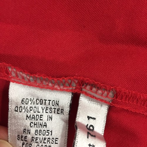 Toys R Us Employee Uniform Shirt Short Sleeve Red Button Up Women Large Vintage