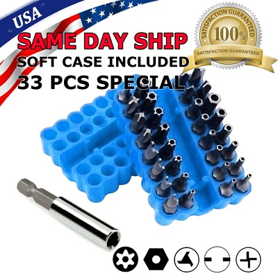 33 Torx Bit Set Tamper Proof Security Torq Hex Star Spanner Tri Wing Screwdriver