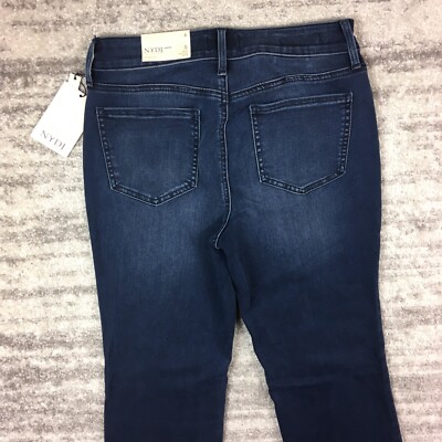NYDJ Jeans Womens 6 Marilyn Straight Mid Rise Dark Wash Blue Lift Tuck NWT