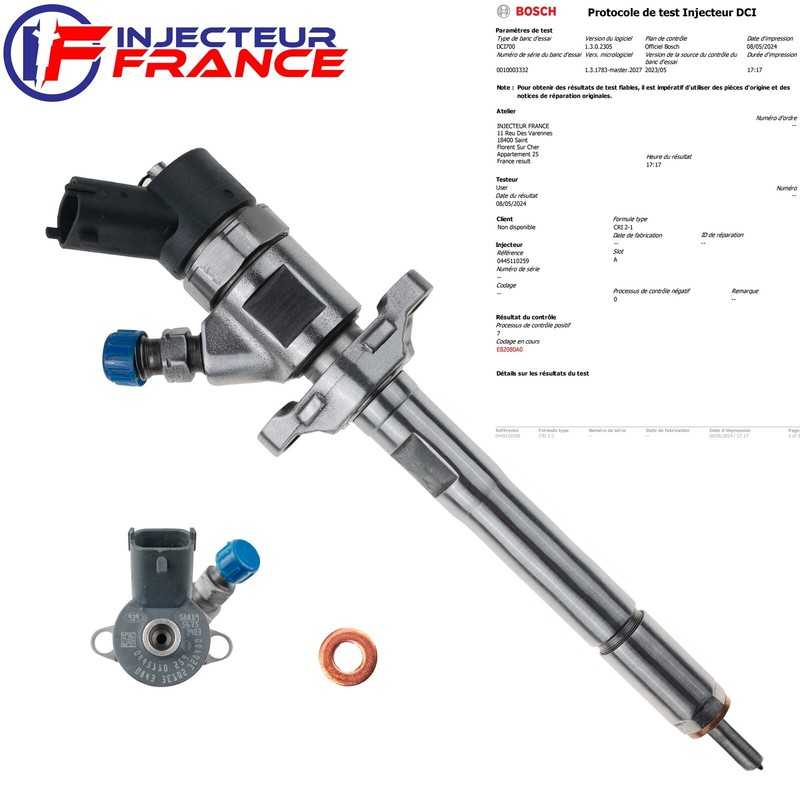 0445110259 - 5m5q9f593aa Injecteur Citroen C3 C4 C5 1.6 Hdi Ford Focus 1.6 Tdci