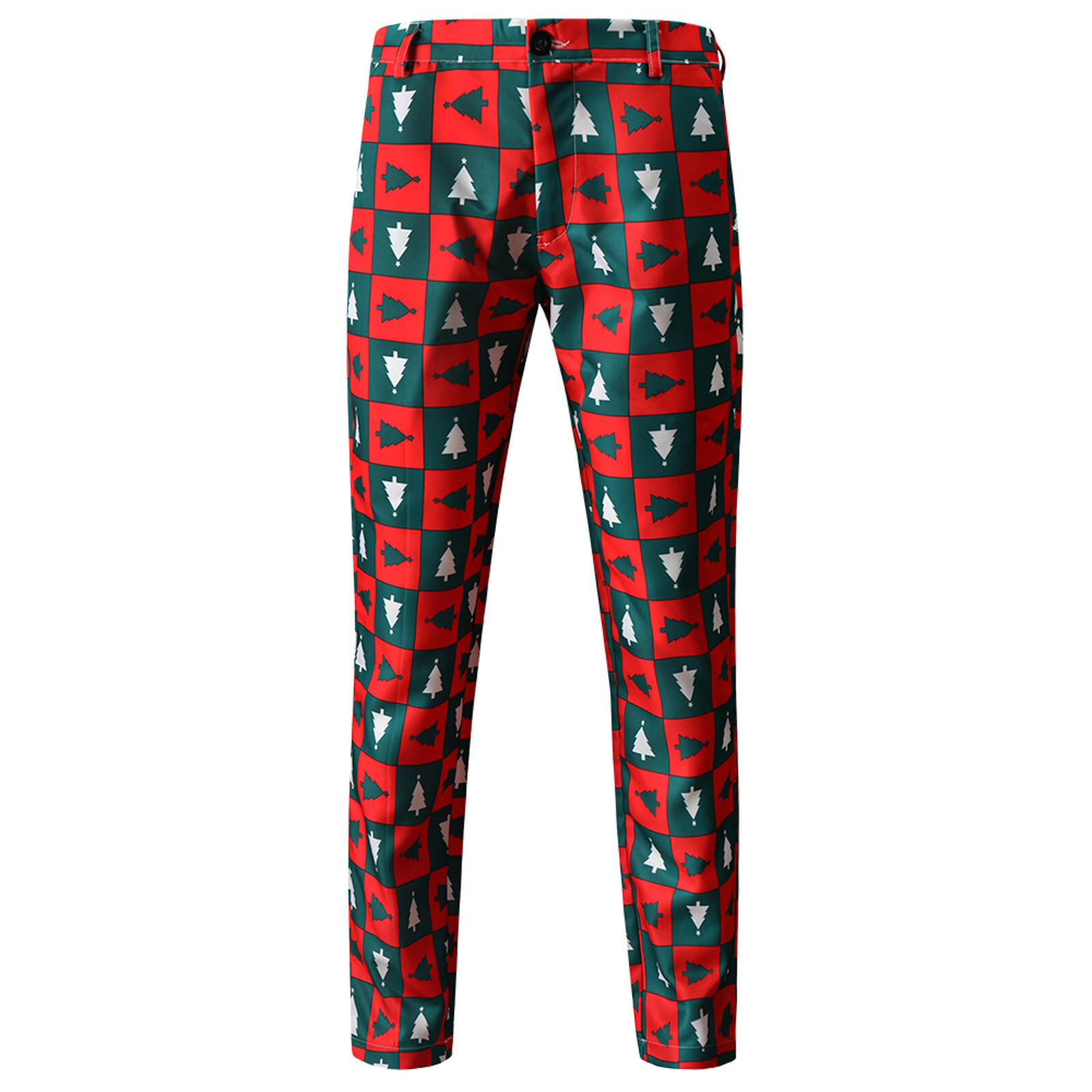Christmas Mens Printed Vest Waistcoat Top Coat + Pants Outfits Xmas Costume Suit