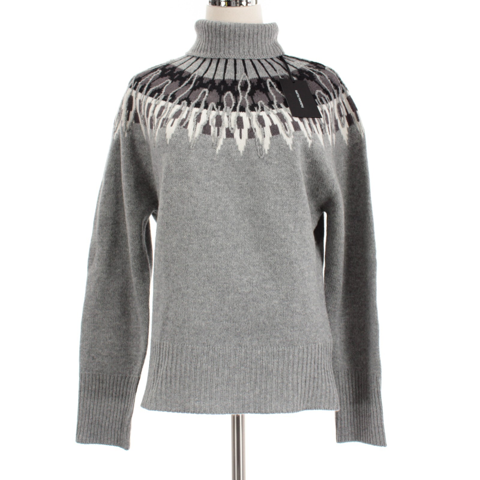 Fabiana Filippi NWT Nordic Jacquard Turtleneck Sweater Sz US