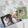 Remowith Small 4x6 Photo Album 24 Pockets Linen Cover with Front Window Portable Mini Picture Book for Travel Wedding Memories Organizer White
