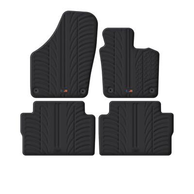 TRAVALL All Weather Floor Mats for VW Sharan (2010-2020) Premium Black Rubber