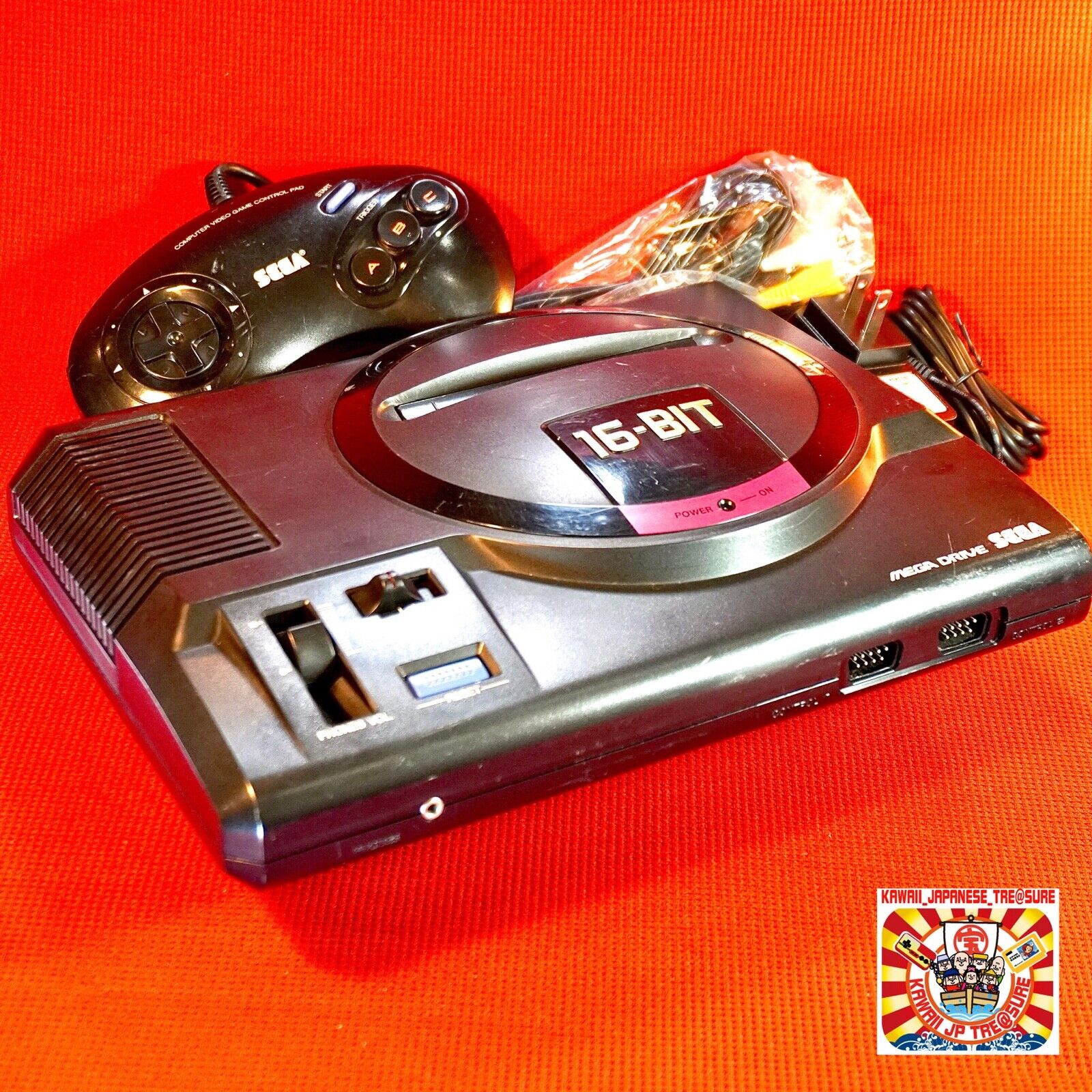 Sega Mega Drive 1 Console HAA-2510 MD w/Pad w/AV cable w/AC Sega Mega Drive 1 Console HAA-2510 MD w/Pad w/AV cable w/AC