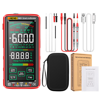 ANENG 683 Large Touch Screen Digital Multimeter 6000 Counts Smart Anti-burn