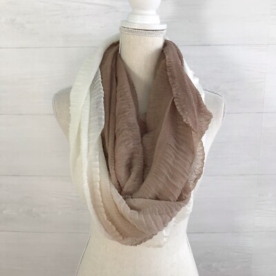 NWT Cejon - Tan-ivory ombre crinkle infinity scarf