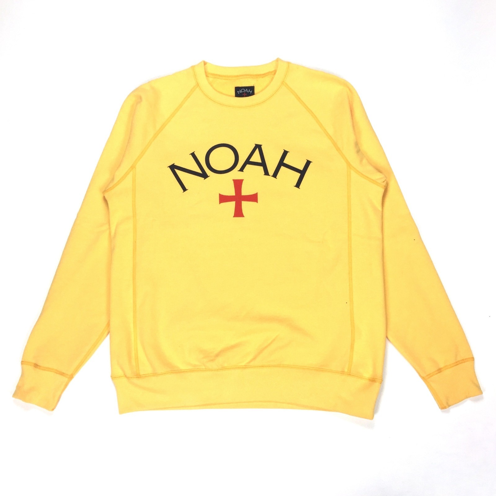 NWT Noah NY Men's Yellow Core Logo Crewneck Terry Sweatshirt M DS SS17  AUTHENTIC | eBay