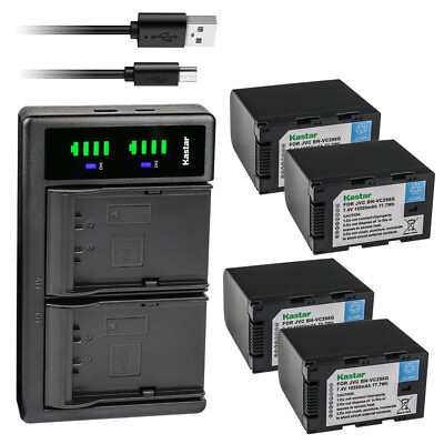Kastar Li-ion Battery LTD2 USB Charger for JVC CONNECTED CAM GY-HC500E GY-HC500U