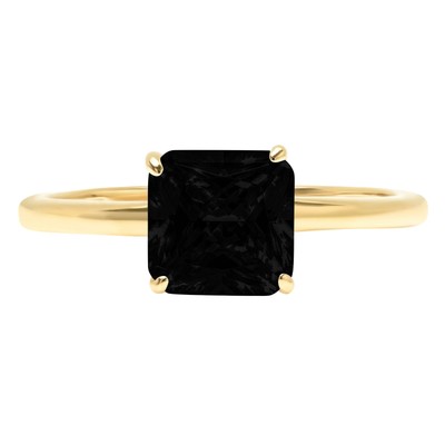 Pre-owned Pucci 1.0ct Asscher Cut Natural Onyx Wedding Bridal Promise Ring Solid 14k Yellow Gold In D