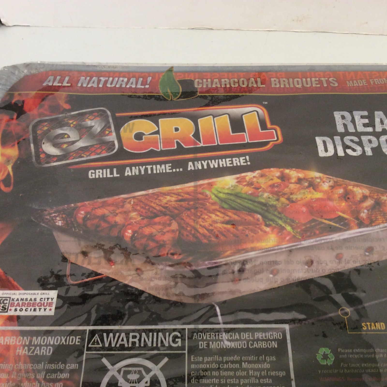 Disposable Grill Ready to Use EZ Grill 19 x 12 All Natural Charcoal Briquets