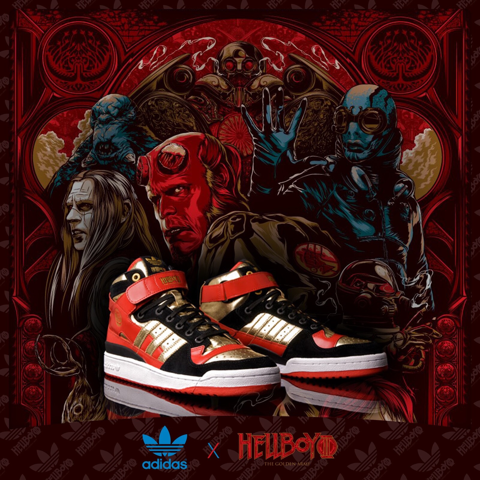 adidas - 世界5000足限定 adidas FORUM MID HELLBOY アメコミ Adidas Originals x Hellboy The Golden Army Limited Edition