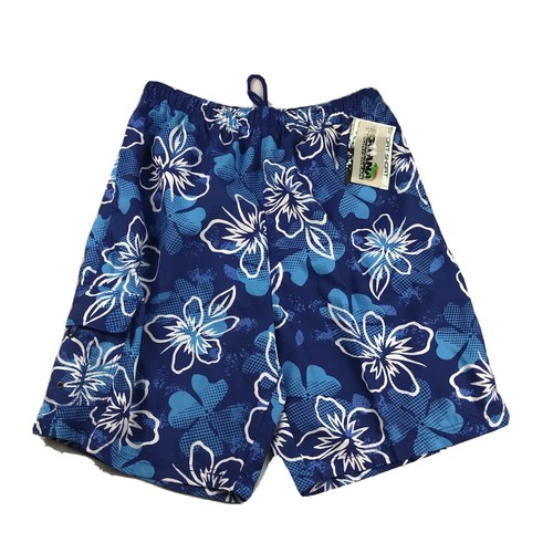 Iguana Shorts Men XL Blue Floral Drawstring Elastic Waist