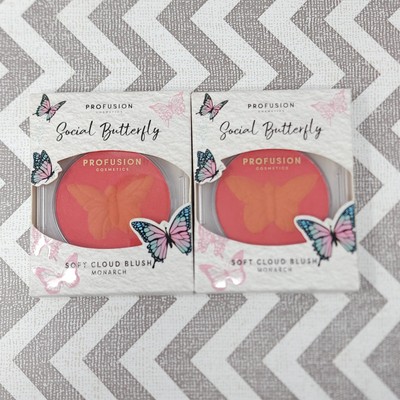 Profusion Cosmetics Soft Cloud Blush Makeup 2 pks Girls Social Butterfly Monarch