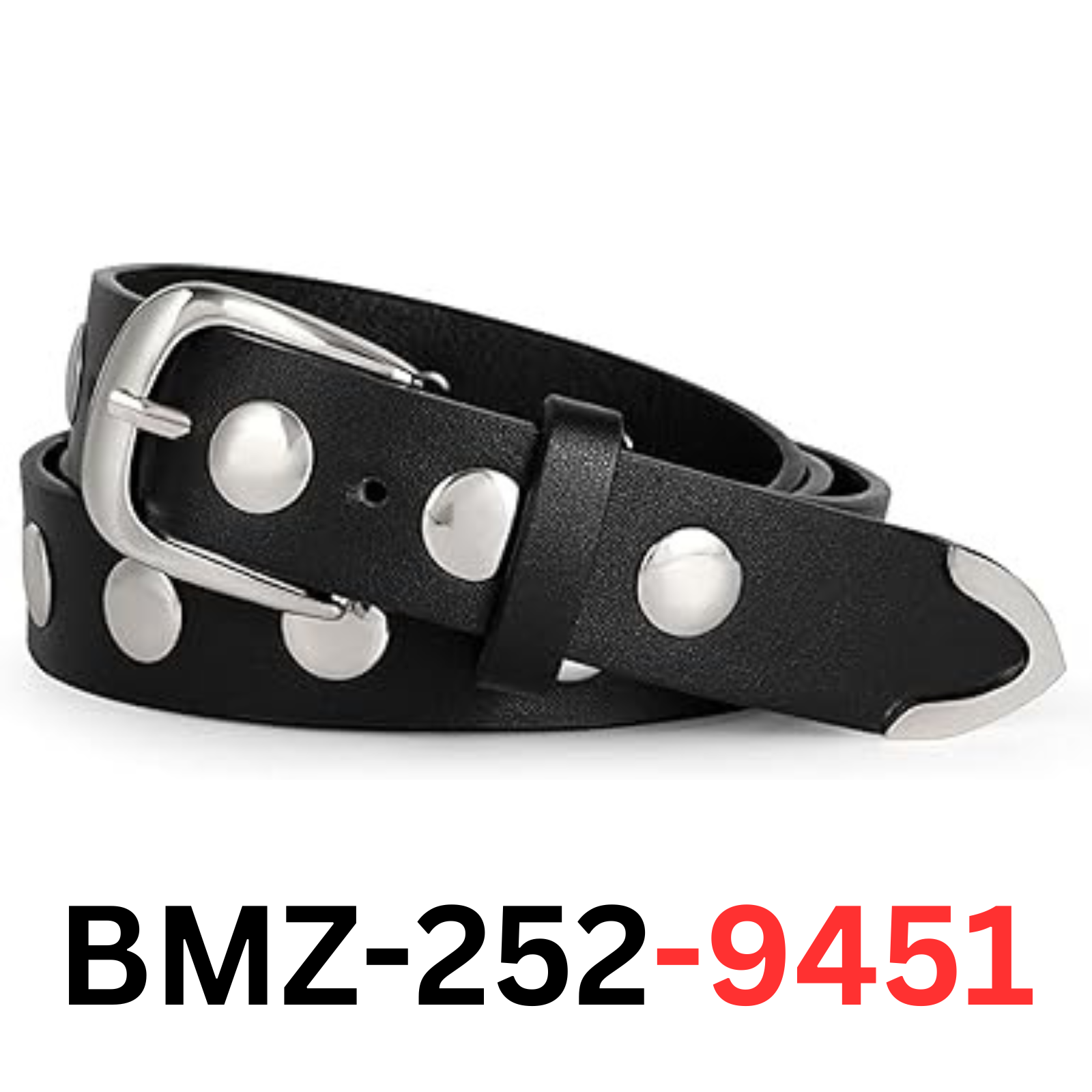 WELLATENT Studded Leather Belt for Women, Fashion Punk Belt for Jeans Dress