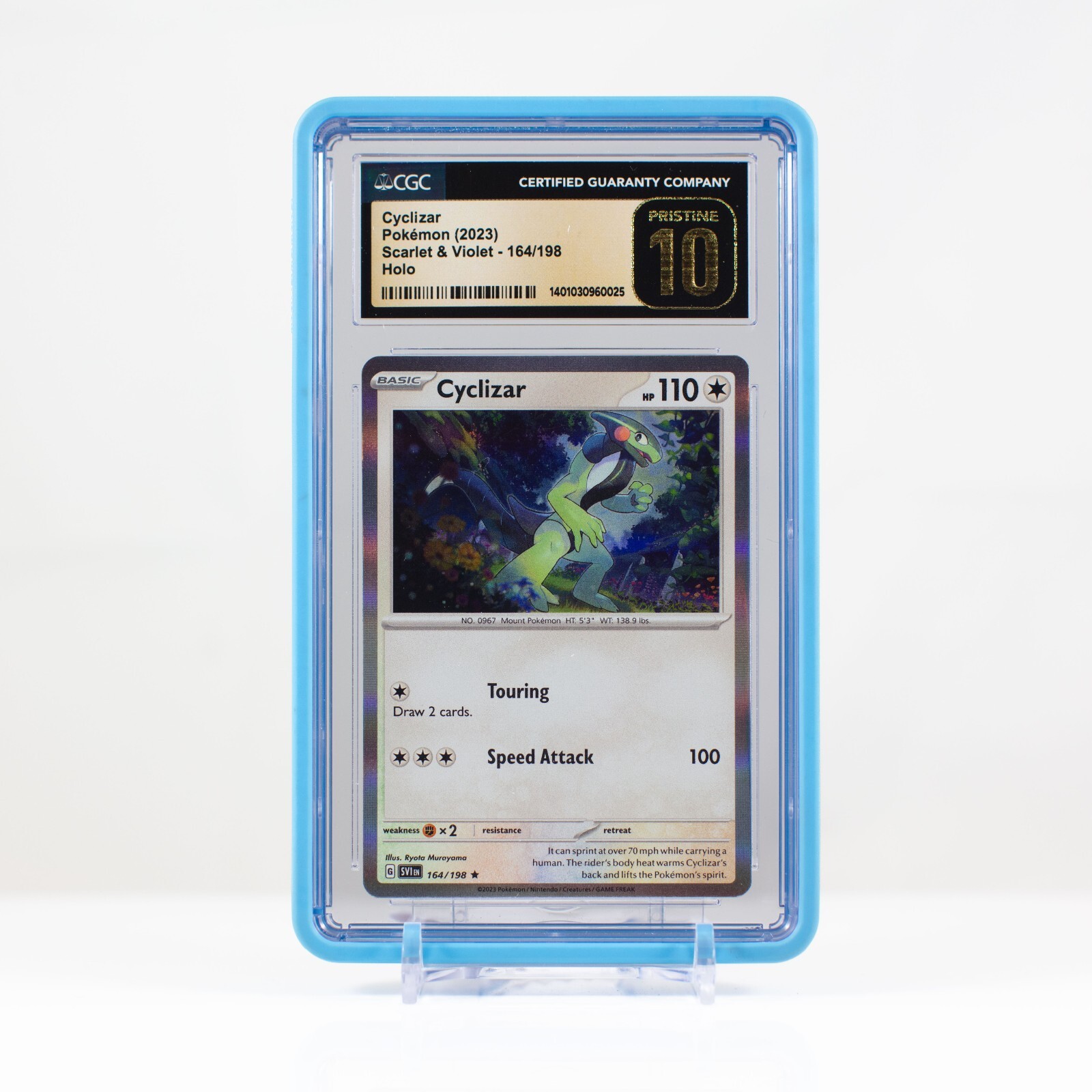 2023 Pokemon Cyclizar Holo Scarlet & Violet #164 - CGC 10 2023 Pokemon Cyclizar Holo Scarlet & Violet #164 - CGC 10