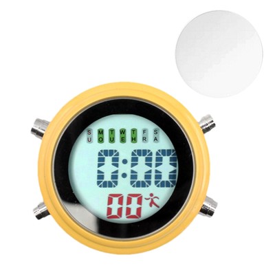 Bathroom Wall Clock Round Wall-Mounted Electronic Watch Waterproof Portable