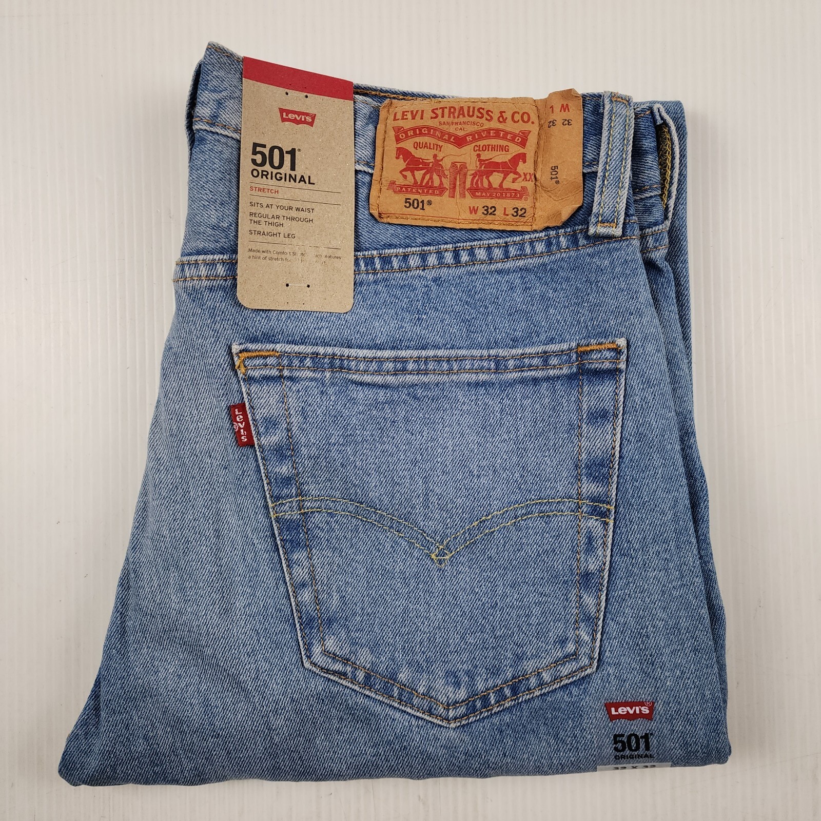 Levi's 501 Jeans Mens Original Straight Leg Blue Denim