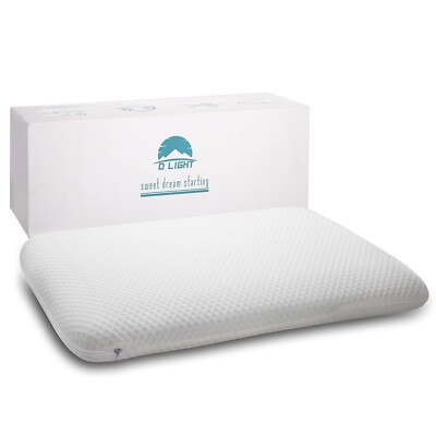 Dlight Bedding Slim 3.2" Memory Foam Full Pillow-Thin, Flat, Soft Yet Support...