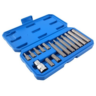 Douilles Hexagonales CRV 15 Pièces 30/75mm Métrique Kit 4-12mm H4-H12