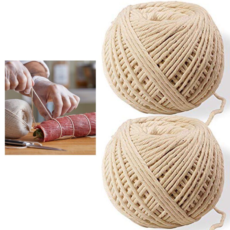2pc Cooking Twine 100% Cotton Food Grade Unbleached Butcher