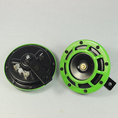 LOUD GRILLE MOUNT  GREEN SUPER COMPACT ELECTRIC BLAST TONE HORN KIT FOR 12V