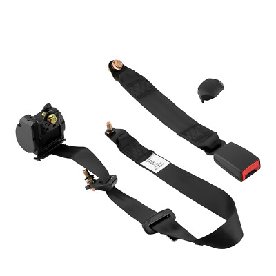 Universal 3 Point Retractable Car Seat Belt Automatic Safety Strap Buckle