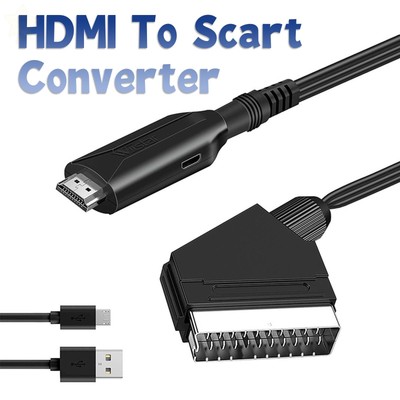 1080P SCART To HDMI Composite Video Scaler Converter Audio Adapter For DVD TV
