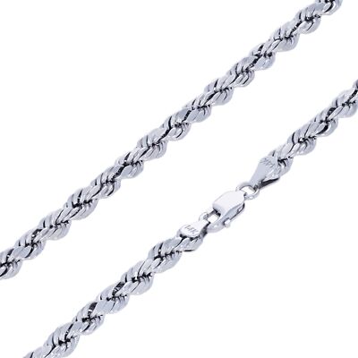 14K White Gold 1.5mm-5mm Diamond Cut Rope Chain Necklace Mens Womens 14''-30''