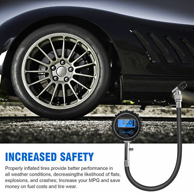 High-Resolution Digital Tire Pressure Gauge - Professional Accuracy 200 PSI US