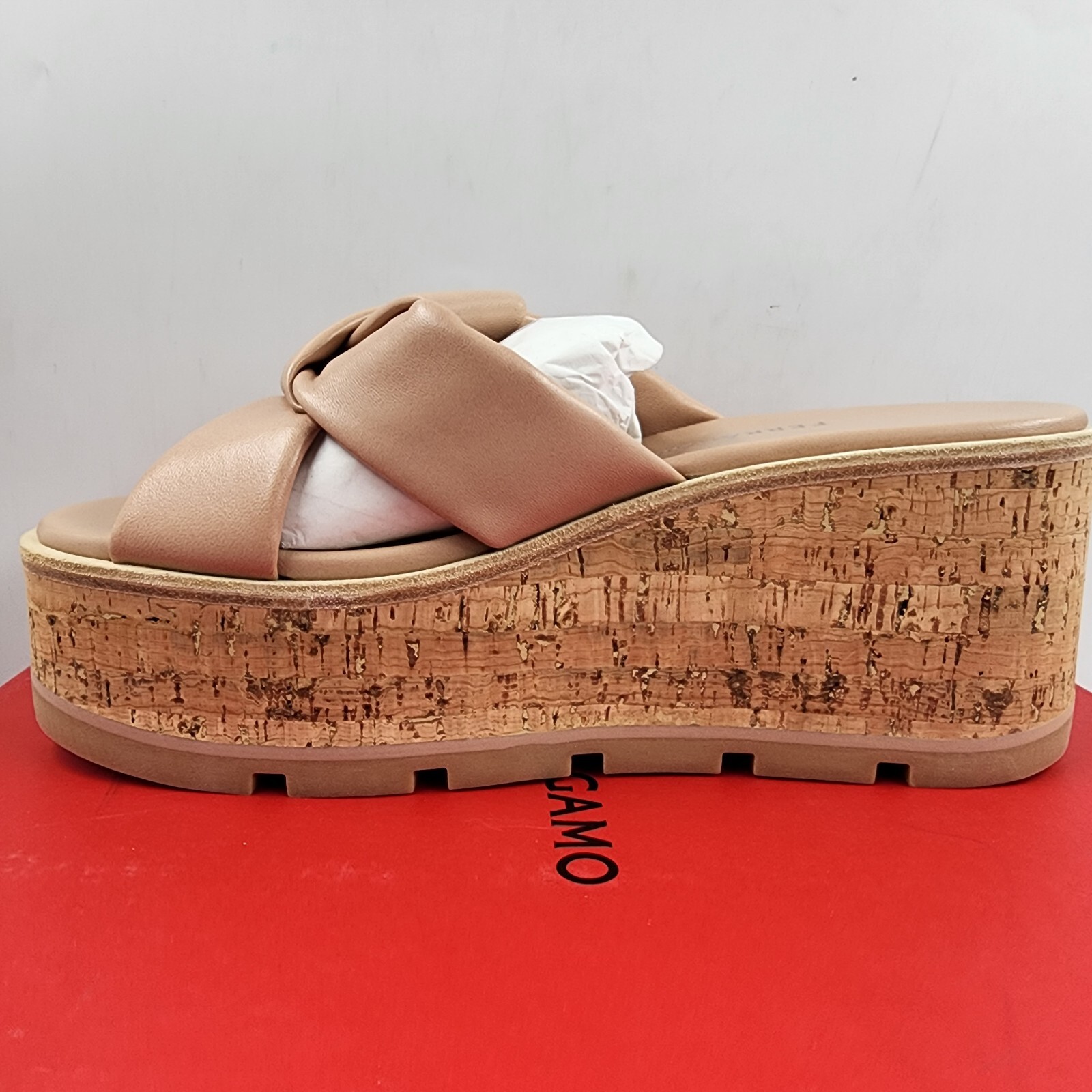 Ferragamo Engracia Platform Cork Slide Sandals Women's 11 Rosa Open Toe Slip On - Picture 8 of 17