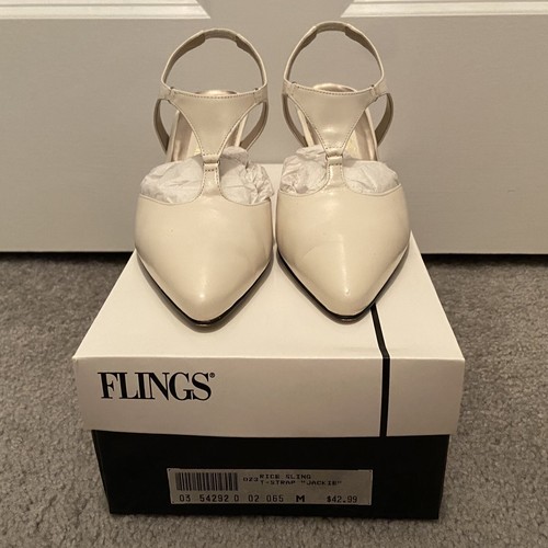 Treat ürself original ribbon pumps Vintage Flings Rice Sling T Strap Jackie Heels size 6.5 | eBay