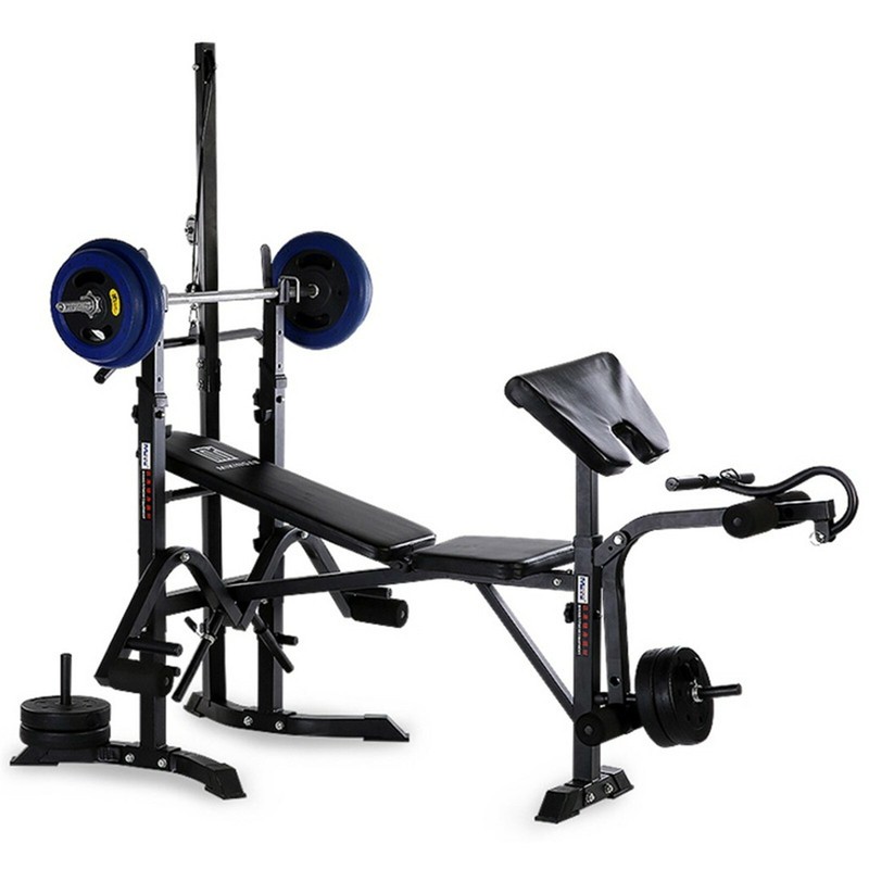 ADJUSTABLE LIFTING WEIGHT BENCH With Squat Rack Workout