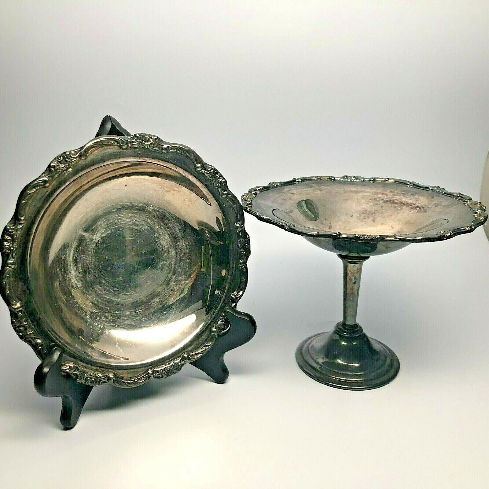 International Silver Company Silverplate 2 Matching Dishes w/R...
