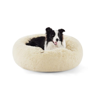 Bedsure Calming Dog Bed for Large Dogs - Donut Washable Large Pet Bed, Anti-S...