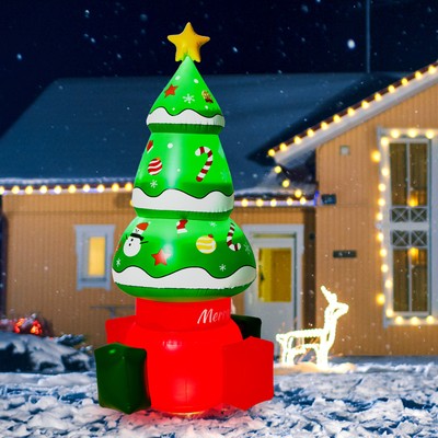 Christmas Inflatable Decorations LED Polar Bear Santa Snowman Outdoor Yard Decor