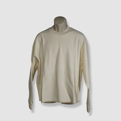 $760 Jil Sander Men's Ivory Crew Neck Wool Pullover Sweater Size IT 48 / US 38